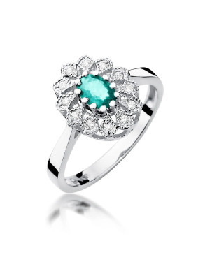 Emerald ring white gold 0.40ct