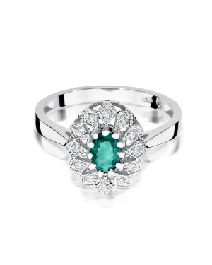 Emerald ring white gold 0.40ct