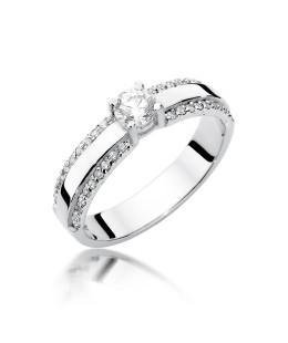 Ring 14k white gold diamonds brilliant 0.45ct