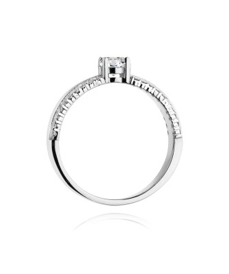 Pierścionek 14k białe złoto diamenty brylant 0,45ct