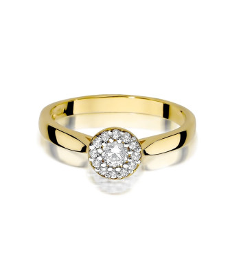 Gold diamond ring 0.22ct