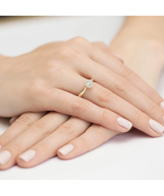 Gold diamond ring 0.22ct