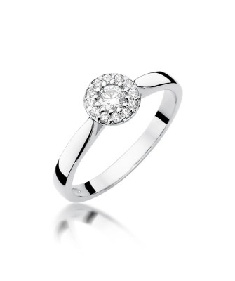 Złoty pierścionek z diamentami 0,22ct
