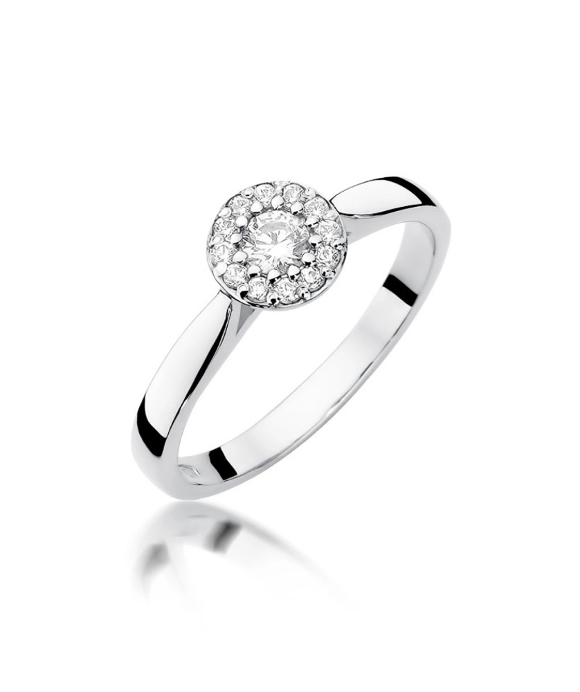 Złoty pierścionek z diamentami 0,22ct