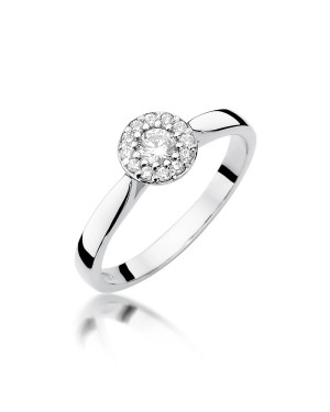 Złoty pierścionek z diamentami 0,22ct