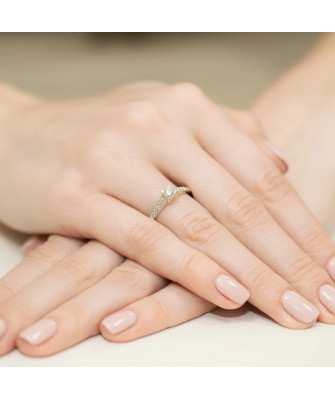 Gold Ring 14k Brilliant Diamonds 0.44ct Certificate