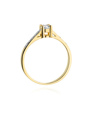 Złoty Pierścionek 14k Brylant Diamenty 0,44ct Certyfikat