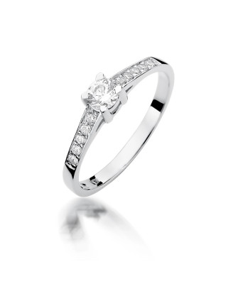Złoty pierścionek zaręczynowy diamenty białe złoto 0,44ct