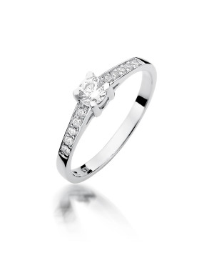Gold engagement ring diamonds white gold 0.44ct