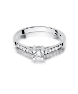 Gold engagement ring diamonds white gold 0.44ct