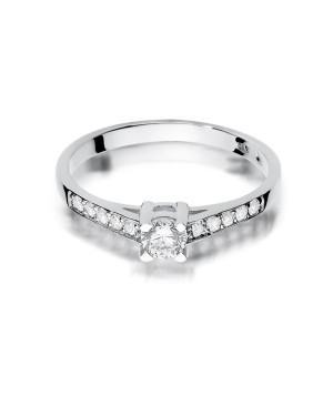 Gold engagement ring diamonds white gold 0.44ct