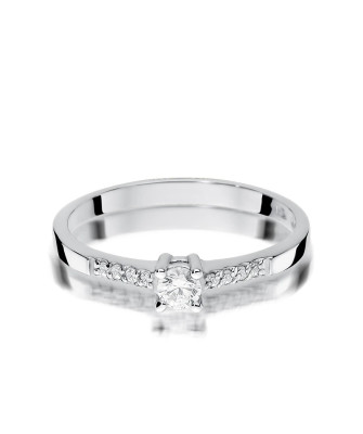 Gold engagement ring diamonds white gold 0.22ct