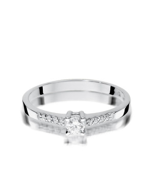 Gold engagement ring diamonds white gold 0.22ct
