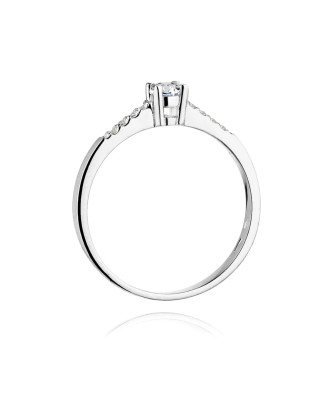 Złoty pierścionek zaręczynowy diamenty białe złoto 0,22ct