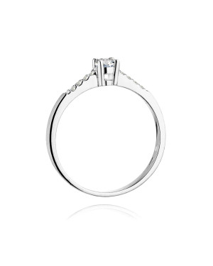 Złoty pierścionek zaręczynowy diamenty białe złoto 0,22ct