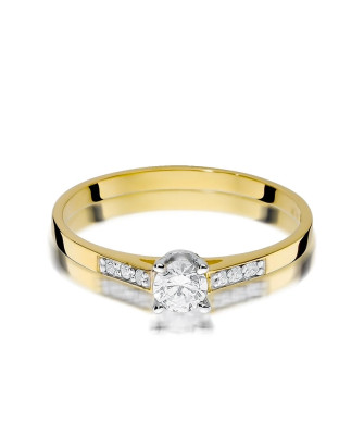 Gold engagement ring with a 0.21ct diamond