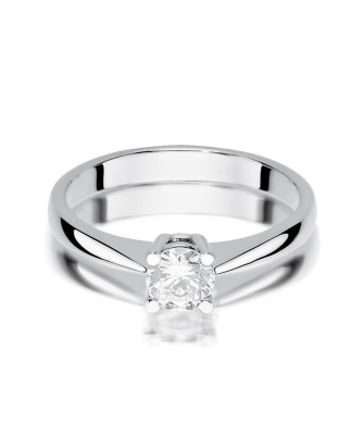 Pierścionek zaręczynowy z diamentem 0,50ct białe złoto