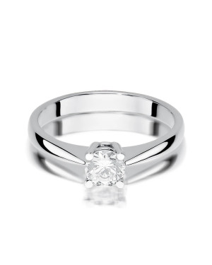 Pierścionek zaręczynowy z diamentem 0,50ct białe złoto