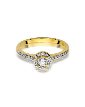 Pierścionek złoty brylanty 0,28ct certyfikat