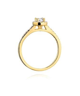 Pierścionek złoty brylanty 0,28ct certyfikat