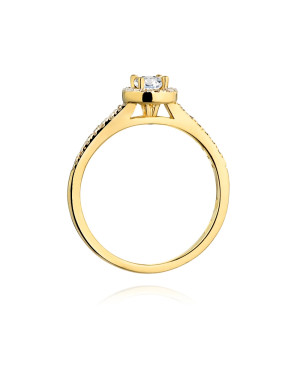 Pierścionek złoty brylanty 0,28ct certyfikat