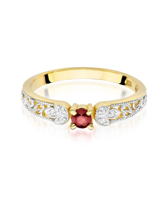 Pierścionek z rubin złoty 0,15ct