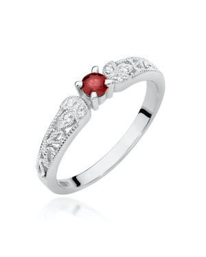 Ring with ruby white gold 0.15ct