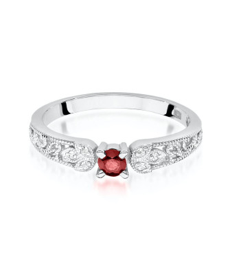 Ring with ruby white gold 0.15ct