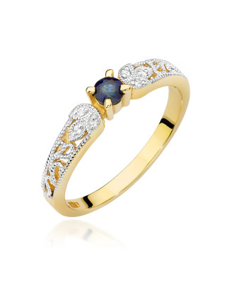 Gold ring with sapphire 0.15ct
