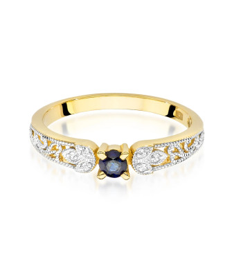 Gold ring with sapphire 0.15ct