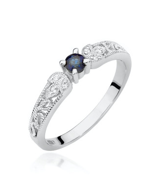Ring with sapphire white gold 0.15ct