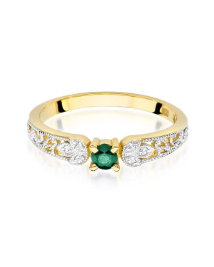 Gold ring with emerald 0.15ct