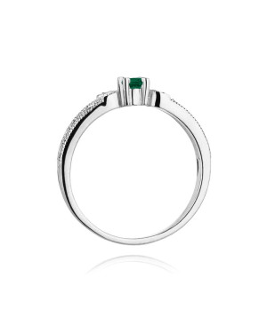 Emerald ring white gold 0.15ct