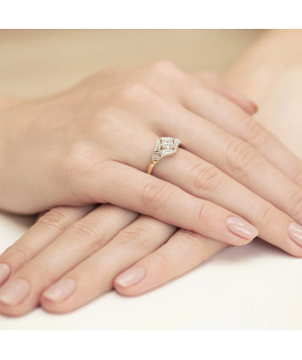 14k Gold Ring Diamonds 0.19ct