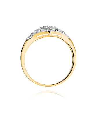 Złoty Pierścionek 14k Brylanty 0,19ct