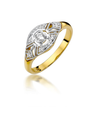 Gold Ring 14k Diamonds 0.19ct Certificate