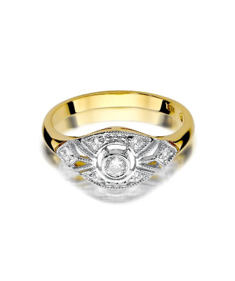 Złoty Pierścionek 14k Brylanty 0,19ct Certyfikat