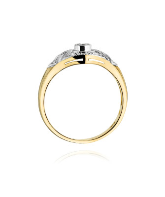 Złoty Pierścionek 14k Brylanty 0,19ct Certyfikat
