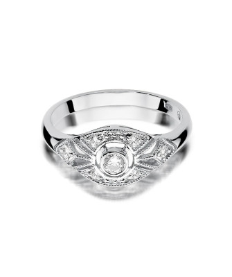 Pierścionek złoty 14k diamenty białe złoto 0,19ct