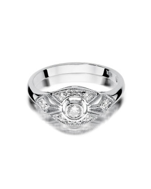Pierścionek złoty 14k diamenty białe złoto 0,19ct
