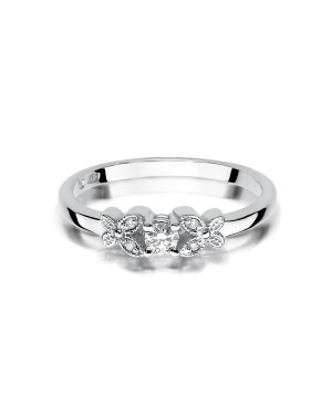 Pierścionek z diamentem białe złoto 0,12ct certyfikat