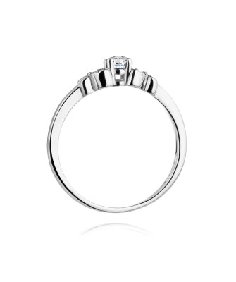 Pierścionek z diamentem białe złoto 0,12ct certyfikat