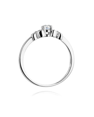 Pierścionek z diamentem białe złoto 0,12ct certyfikat