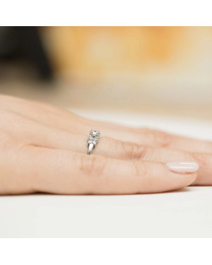Pierścionek z diamentem białe złoto 0,12ct certyfikat