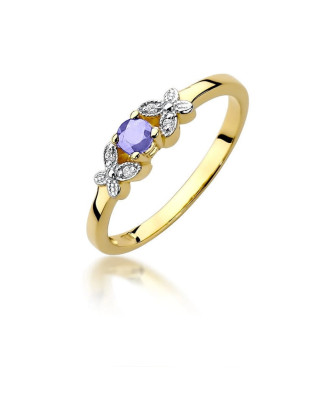 Gold ring with tanzanite butterflies certificate