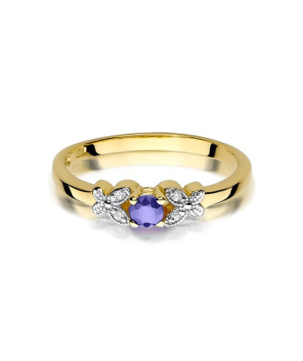 Gold ring with tanzanite butterflies certificate