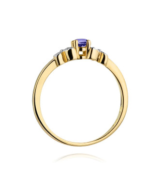 Gold ring with tanzanite butterflies certificate