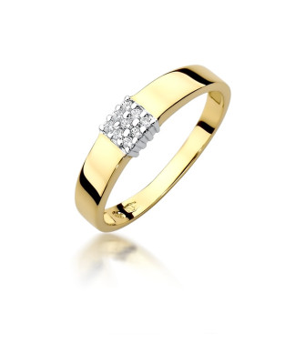 Pierścionek obrączka z diamentami 0,08ct