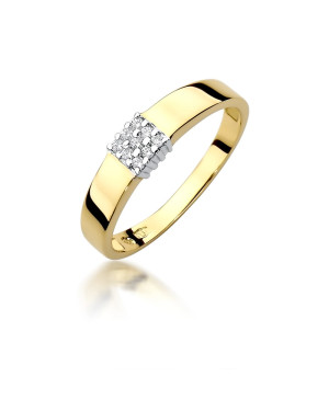 Pierścionek obrączka z diamentami 0,08ct