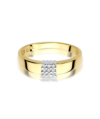Pierścionek obrączka z diamentami 0,08ct